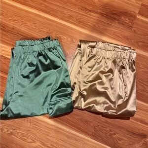 GeeGee satin cargo joggers-2 pair